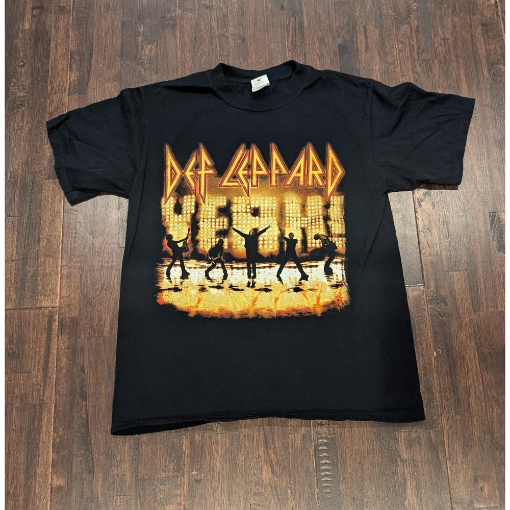 Vintage Def Leppard T-Shirt Mens M Black 2006 Yeah Tour Concert‎ Band Rock Tee